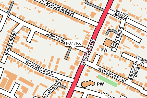 PO7 7RA map - OS OpenMap – Local (Ordnance Survey)