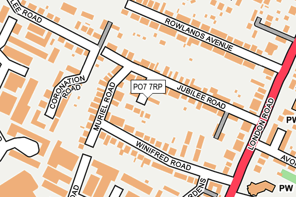 PO7 7RP map - OS OpenMap – Local (Ordnance Survey)