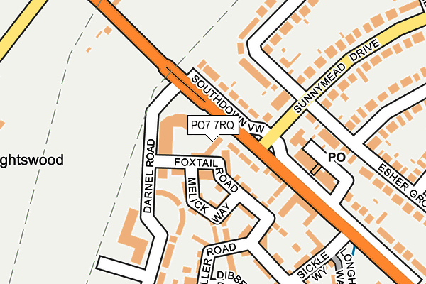 PO7 7RQ map - OS OpenMap – Local (Ordnance Survey)