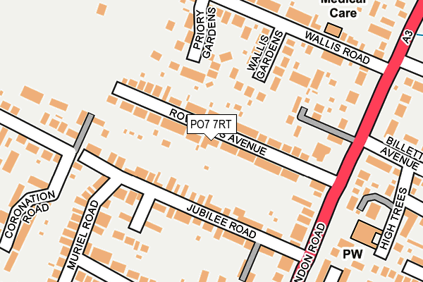 PO7 7RT map - OS OpenMap – Local (Ordnance Survey)