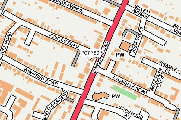 PO7 7SD map - OS OpenMap – Local (Ordnance Survey)