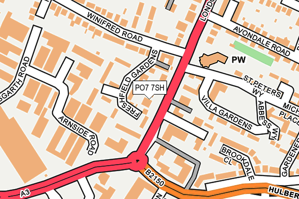PO7 7SH map - OS OpenMap – Local (Ordnance Survey)