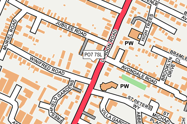 PO7 7SL map - OS OpenMap – Local (Ordnance Survey)