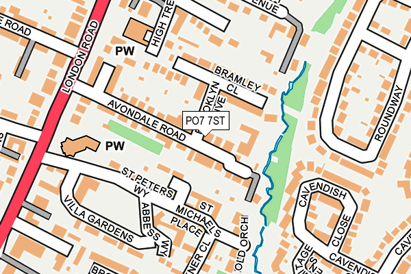PO7 7ST map - OS OpenMap – Local (Ordnance Survey)