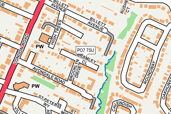 PO7 7SU map - OS OpenMap – Local (Ordnance Survey)