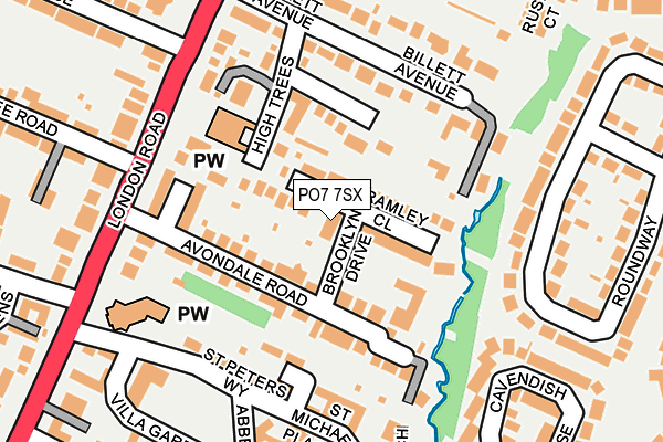 PO7 7SX map - OS OpenMap – Local (Ordnance Survey)