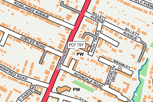 PO7 7SY map - OS OpenMap – Local (Ordnance Survey)