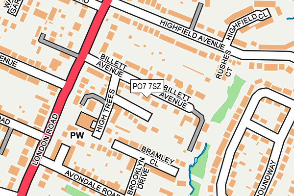 PO7 7SZ map - OS OpenMap – Local (Ordnance Survey)