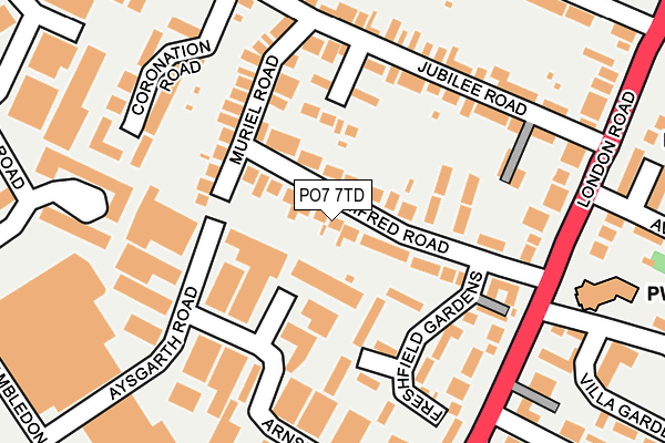 PO7 7TD map - OS OpenMap – Local (Ordnance Survey)