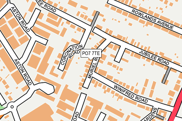 PO7 7TE map - OS OpenMap – Local (Ordnance Survey)