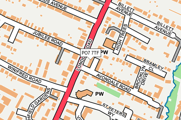 PO7 7TF map - OS OpenMap – Local (Ordnance Survey)