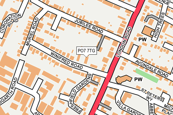 PO7 7TG map - OS OpenMap – Local (Ordnance Survey)