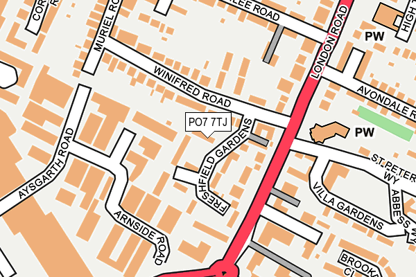 PO7 7TJ map - OS OpenMap – Local (Ordnance Survey)