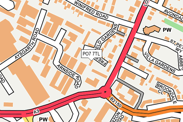 PO7 7TL map - OS OpenMap – Local (Ordnance Survey)