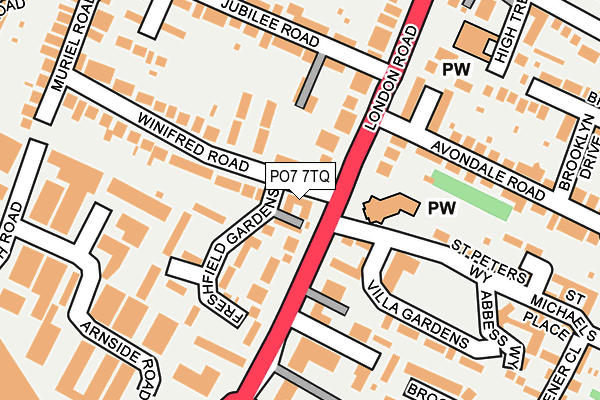 PO7 7TQ map - OS OpenMap – Local (Ordnance Survey)