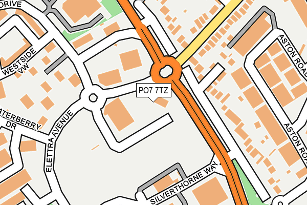 PO7 7TZ map - OS OpenMap – Local (Ordnance Survey)