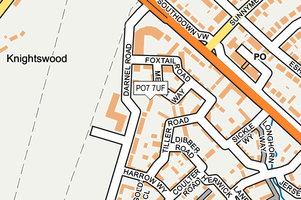 PO7 7UF map - OS OpenMap – Local (Ordnance Survey)