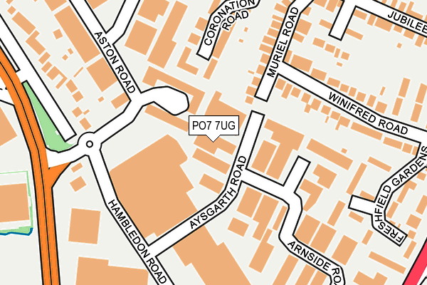 PO7 7UG map - OS OpenMap – Local (Ordnance Survey)