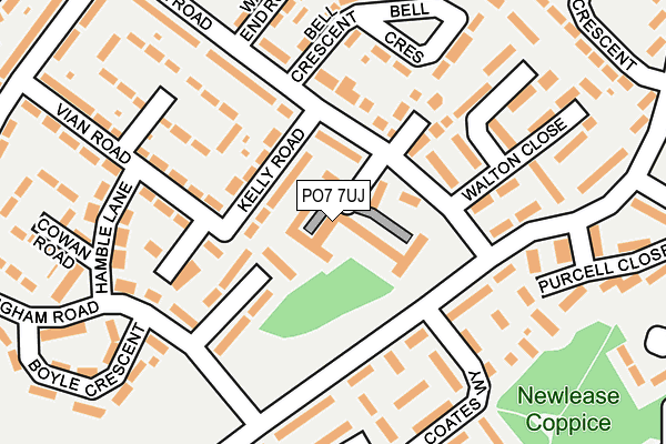 PO7 7UJ map - OS OpenMap – Local (Ordnance Survey)