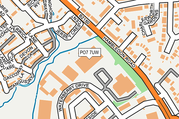 PO7 7UW map - OS OpenMap – Local (Ordnance Survey)