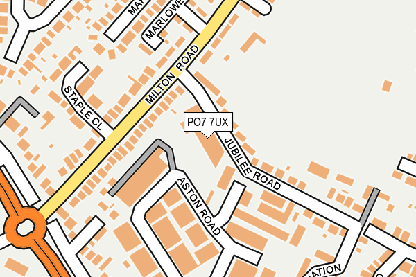 PO7 7UX map - OS OpenMap – Local (Ordnance Survey)