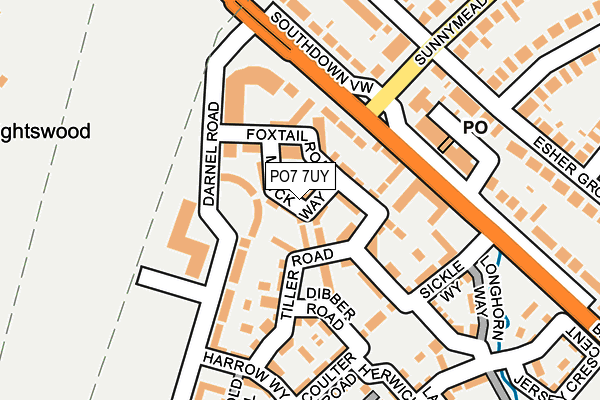 PO7 7UY map - OS OpenMap – Local (Ordnance Survey)