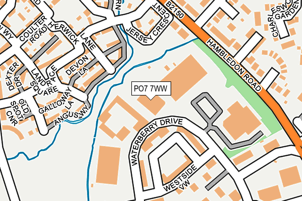 PO7 7WW map - OS OpenMap – Local (Ordnance Survey)