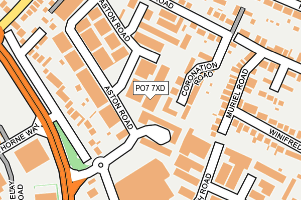 PO7 7XD map - OS OpenMap – Local (Ordnance Survey)