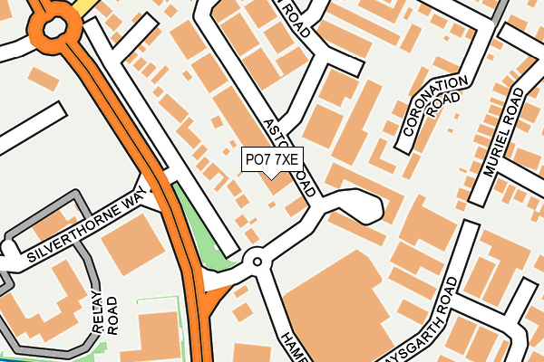 PO7 7XE map - OS OpenMap – Local (Ordnance Survey)