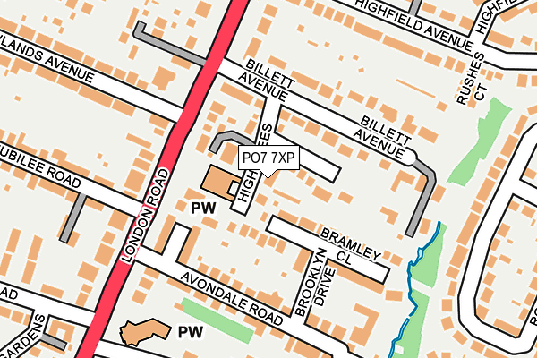 PO7 7XP map - OS OpenMap – Local (Ordnance Survey)