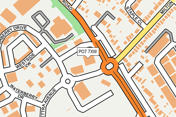 PO7 7XW map - OS OpenMap – Local (Ordnance Survey)