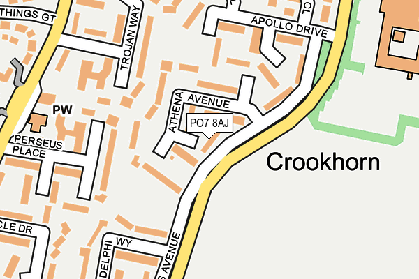 PO7 8AJ map - OS OpenMap – Local (Ordnance Survey)