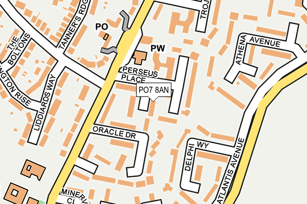 PO7 8AN map - OS OpenMap – Local (Ordnance Survey)