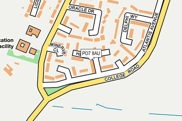 PO7 8AU map - OS OpenMap – Local (Ordnance Survey)