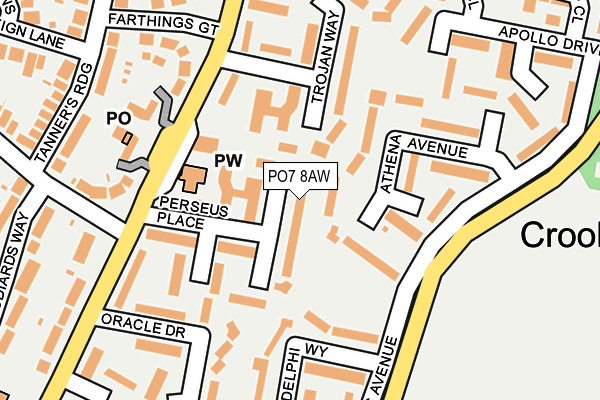 PO7 8AW map - OS OpenMap – Local (Ordnance Survey)