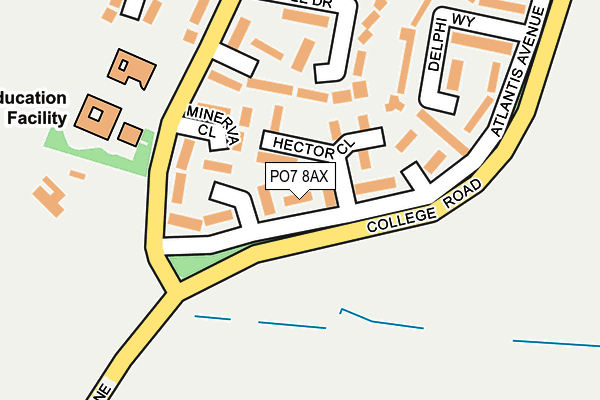 PO7 8AX map - OS OpenMap – Local (Ordnance Survey)