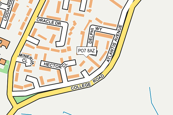 PO7 8AZ map - OS OpenMap – Local (Ordnance Survey)