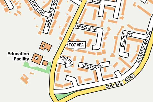 PO7 8BA map - OS OpenMap – Local (Ordnance Survey)
