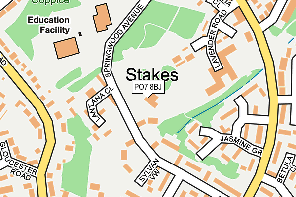 PO7 8BJ map - OS OpenMap – Local (Ordnance Survey)