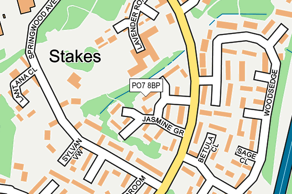 PO7 8BP map - OS OpenMap – Local (Ordnance Survey)