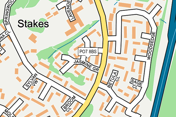 PO7 8BS map - OS OpenMap – Local (Ordnance Survey)
