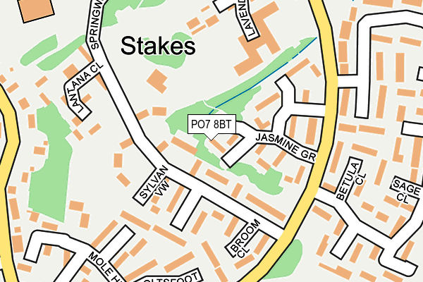 PO7 8BT map - OS OpenMap – Local (Ordnance Survey)