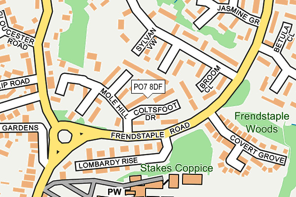 PO7 8DF map - OS OpenMap – Local (Ordnance Survey)