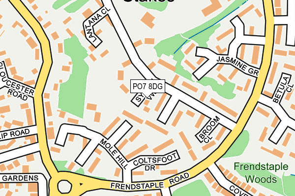 PO7 8DG map - OS OpenMap – Local (Ordnance Survey)