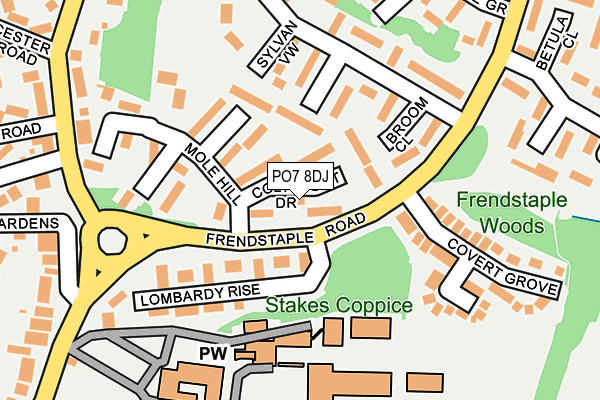 PO7 8DJ map - OS OpenMap – Local (Ordnance Survey)