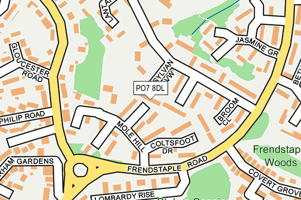PO7 8DL map - OS OpenMap – Local (Ordnance Survey)