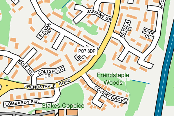 PO7 8DP map - OS OpenMap – Local (Ordnance Survey)