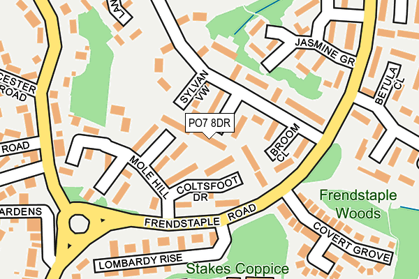 PO7 8DR map - OS OpenMap – Local (Ordnance Survey)