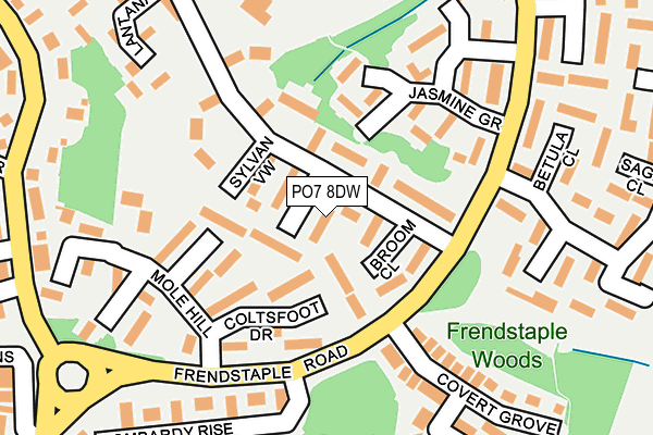 PO7 8DW map - OS OpenMap – Local (Ordnance Survey)