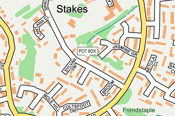 PO7 8DX map - OS OpenMap – Local (Ordnance Survey)